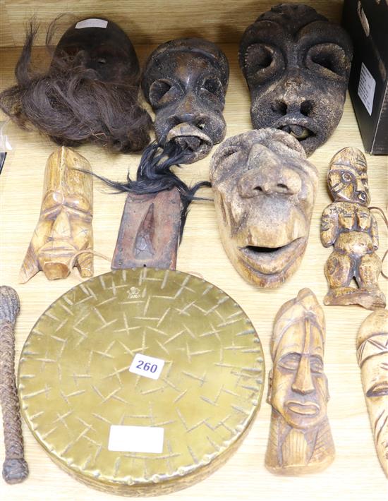 A group of tribal masks